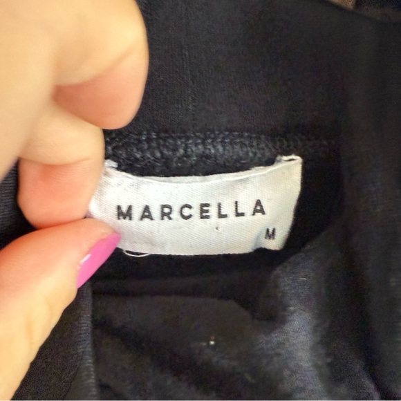 Marcella NYC Black Elba Sweatshirt Maxi Dress Hoodie - Picture 15 of 16